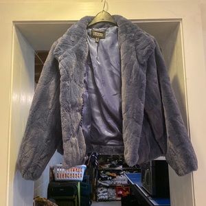 Gently used Dennis by Dennis Basso fuzzy coat